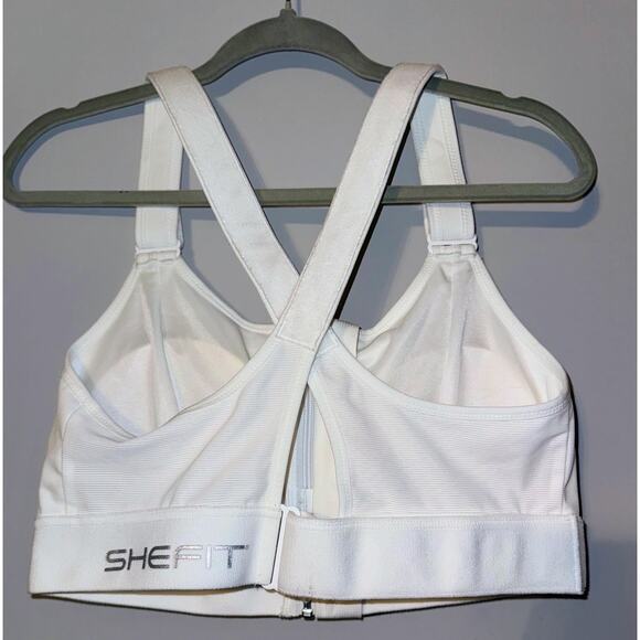 SHEFIT Ultimate Sports Bra White 2 LUXE High Impact Adjustable w PADS - Picture 9 of 9